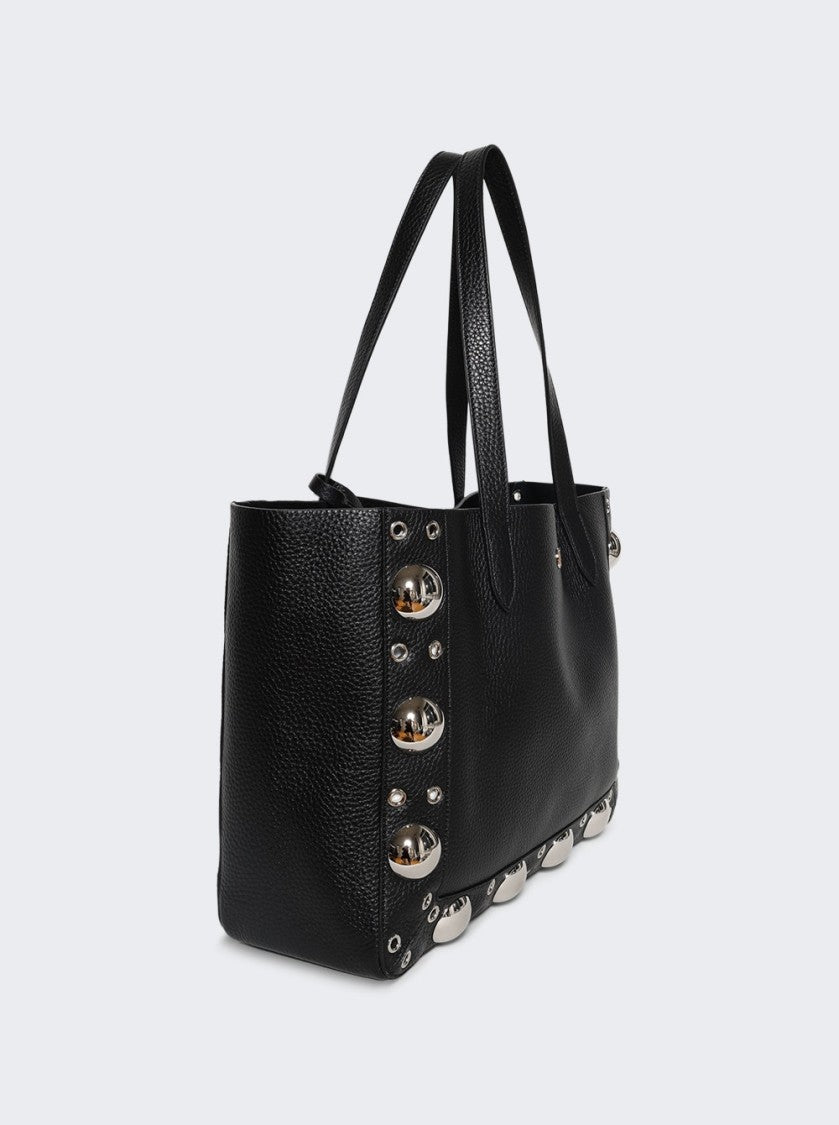 Valentino Garavani Medium Grainy Calfskin Shopping Tote With Signature Vlogo