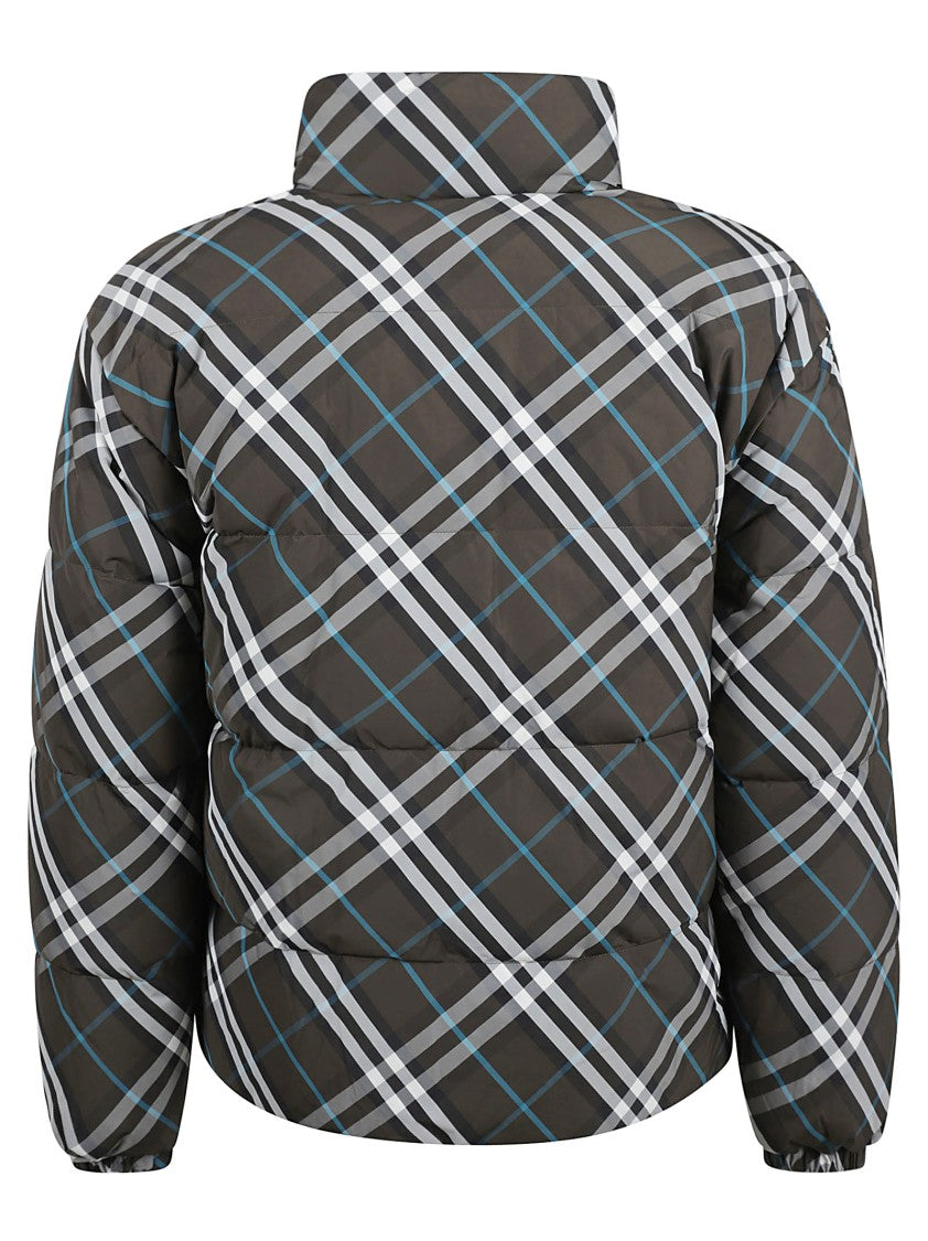 Burberry Plaid Pattern Puffy Coat