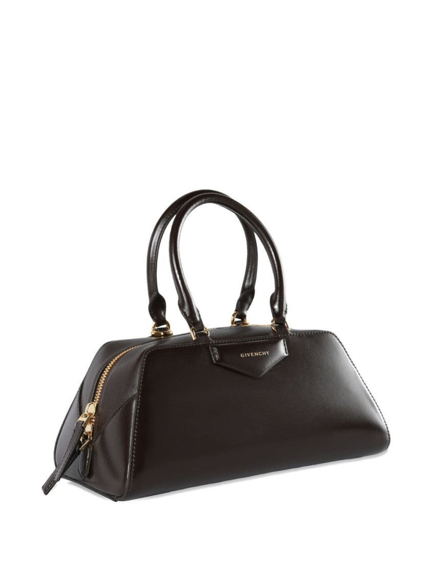Givenchy Structured Brown Handbag With Gold-Tone Hardware