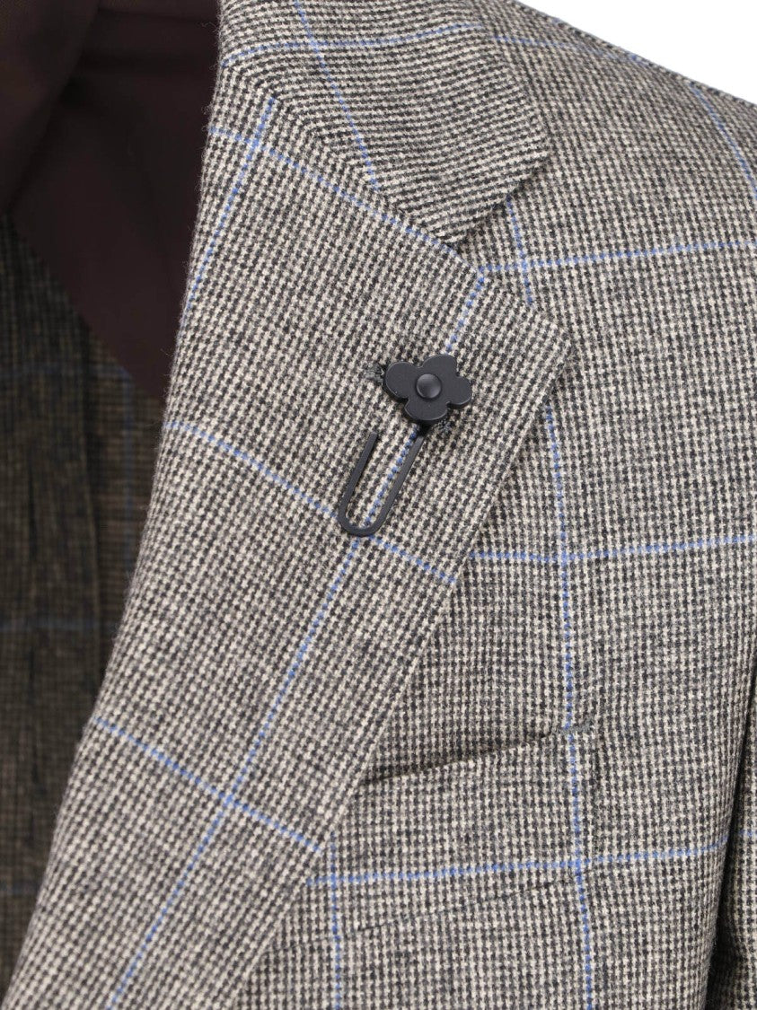 Lardini Grey Wool Pied De Poule Blazer