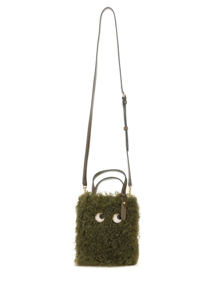 Anya Hindmarch N/S Mini Eyes Shearling Tote Bag