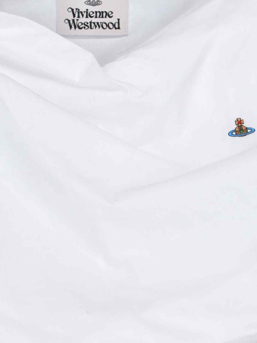 Vivienne Westwood Heart-Shaped Crop Top With V-Neckline And Embroidered Orb Logo