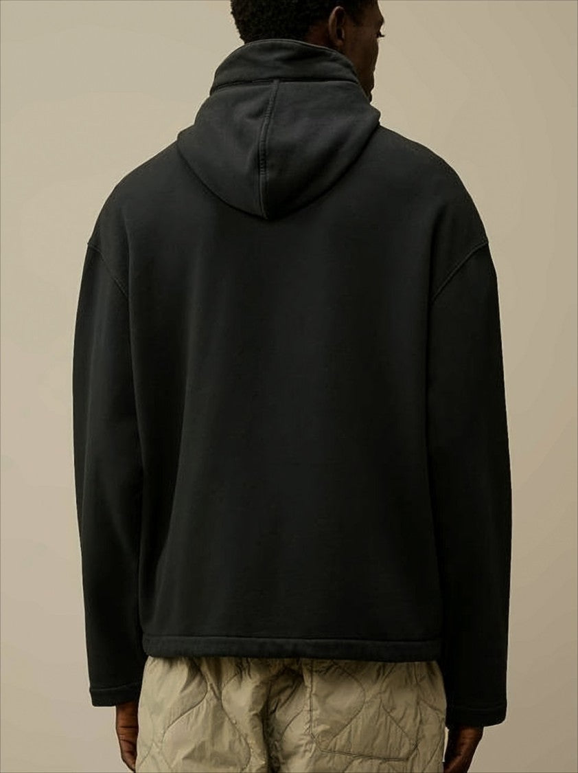C.P. Company Relaxed Fit Cotton Jacket With Hood And Flap Pockets
