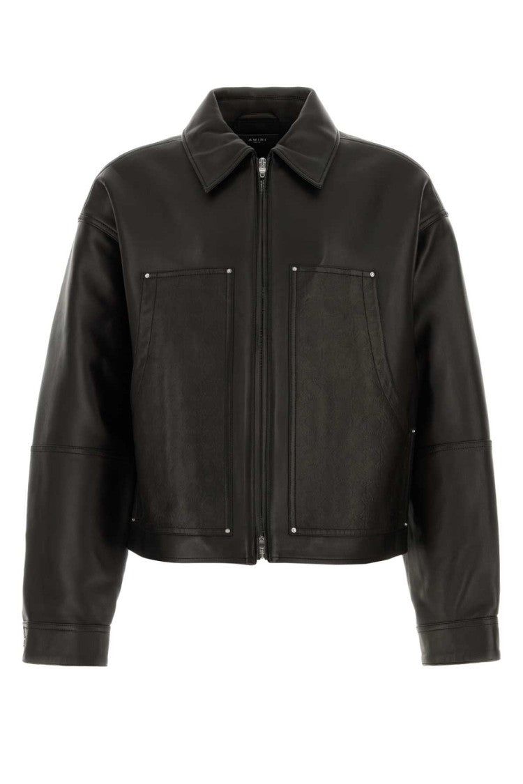 Amiri Black Leather Jacket