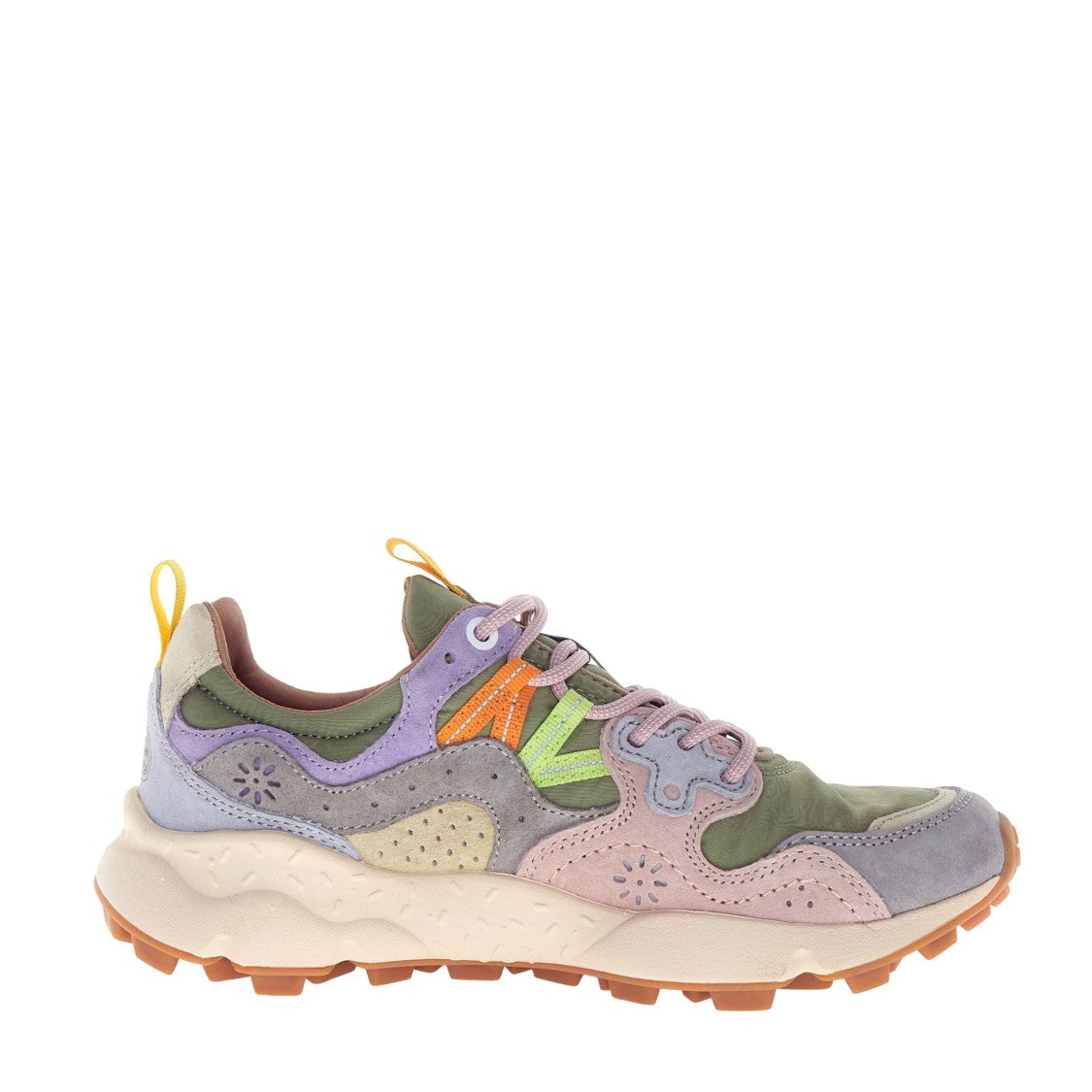 Flower Mountain Yamano 3 Sneaker In Light Gray And Sage Green