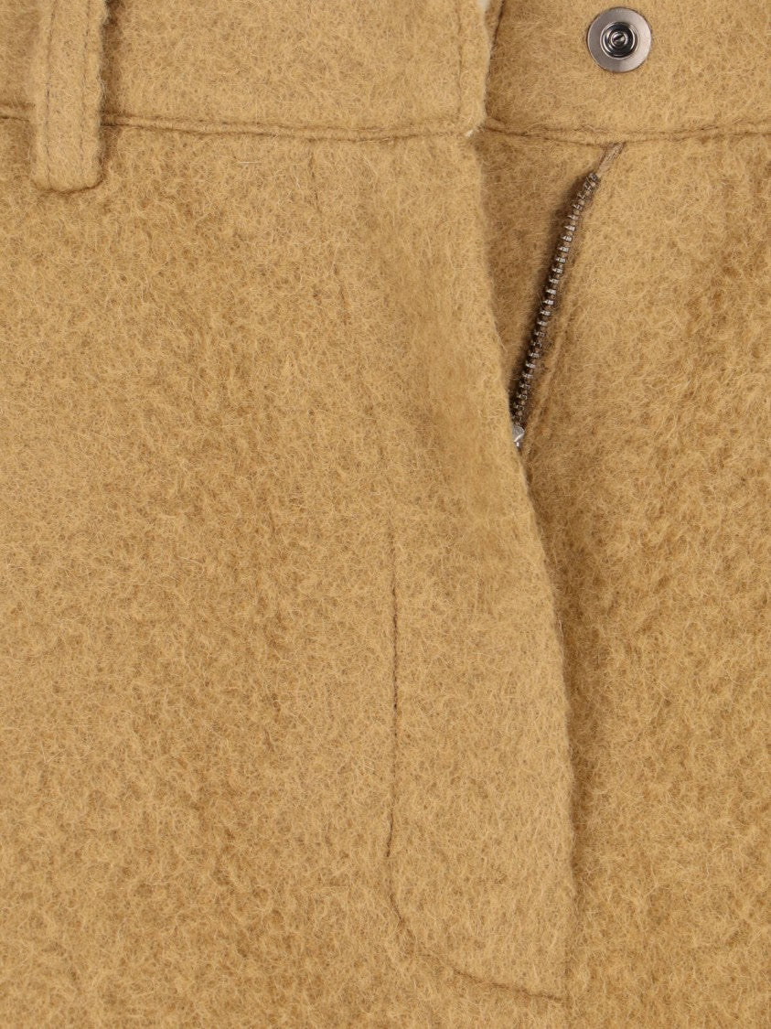 Low Classic Wool-Alpaca Pants – Beige