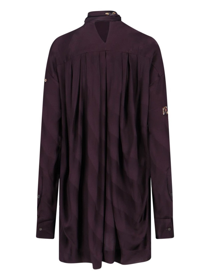 Dries Van Noten Crystal Silk Blouse – Purple