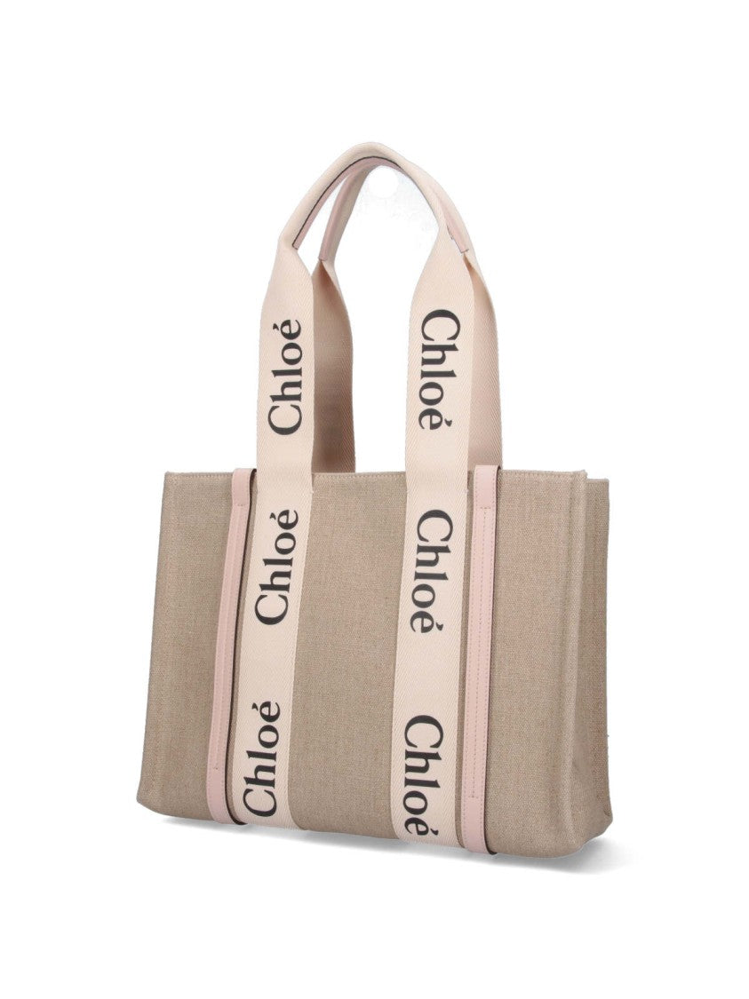 Chloé "Woody" Tote Bag Beige