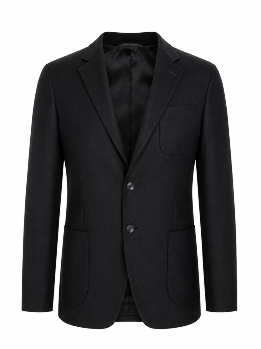 Giorgio Armani Single-Breasted Cashmere Blend Blazer With Notch Lapels