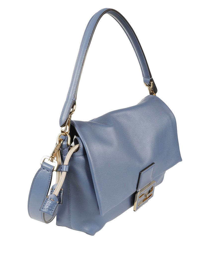 Fendi Structured Leather Handbag With Signature Clasp