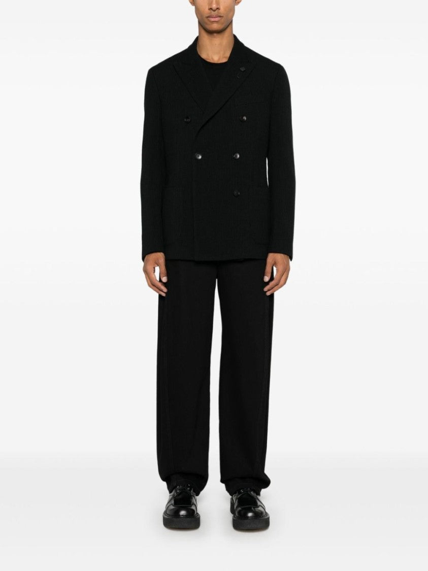 Lardini Black Wool Blend Jacket