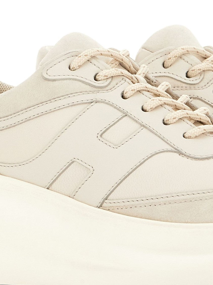 Hogan White Sneakers With Sculpted Sole