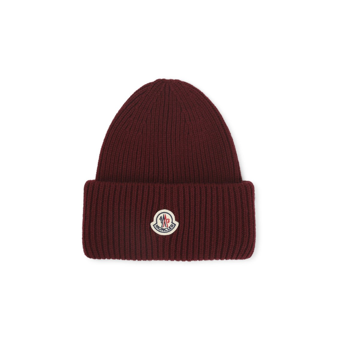 Moncler Ribbed Knit Hat With Turn-Up Hem