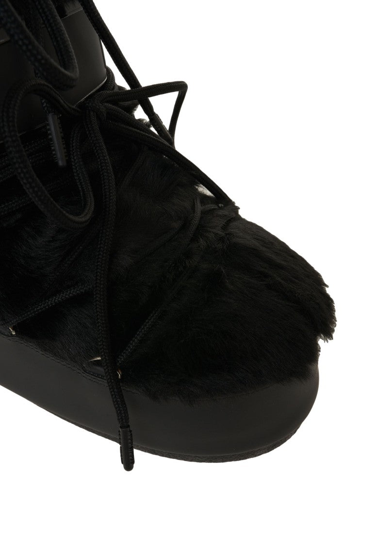 Moon Boot Iconic Faux Fur Ankle Boots With Lace-Up Detail