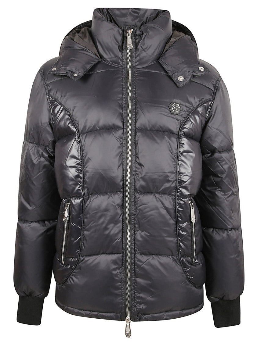 Philipp Plein Quilted Nylon Jacket With Hood