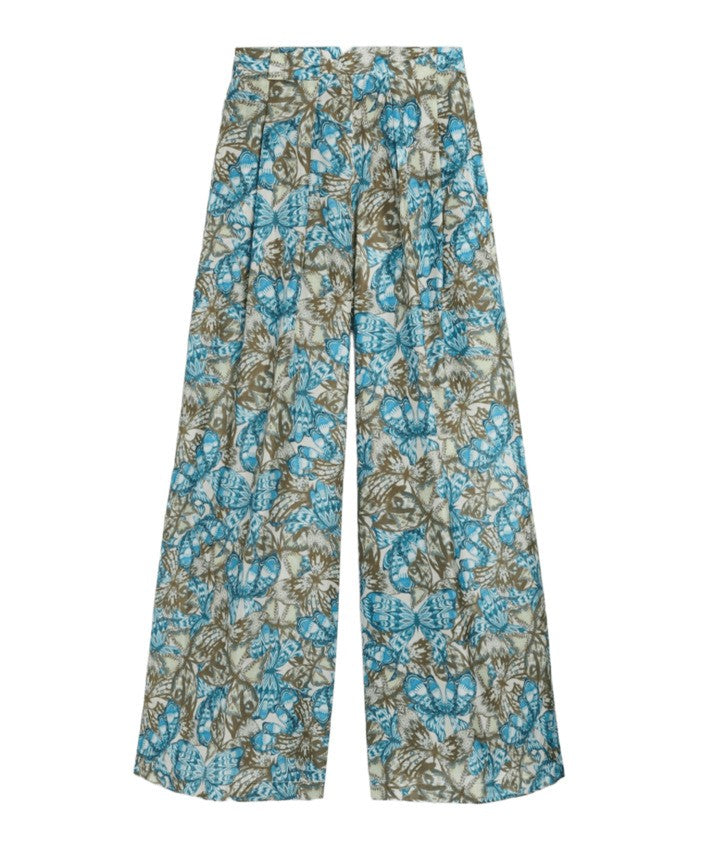Momonì Printed Silk Palazzo Trousers