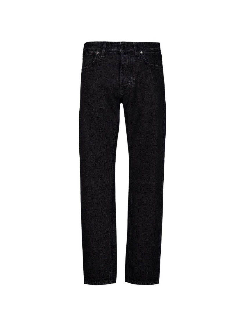 Stone Island Black Minimalist Mid-Rise Straight-Leg Pants