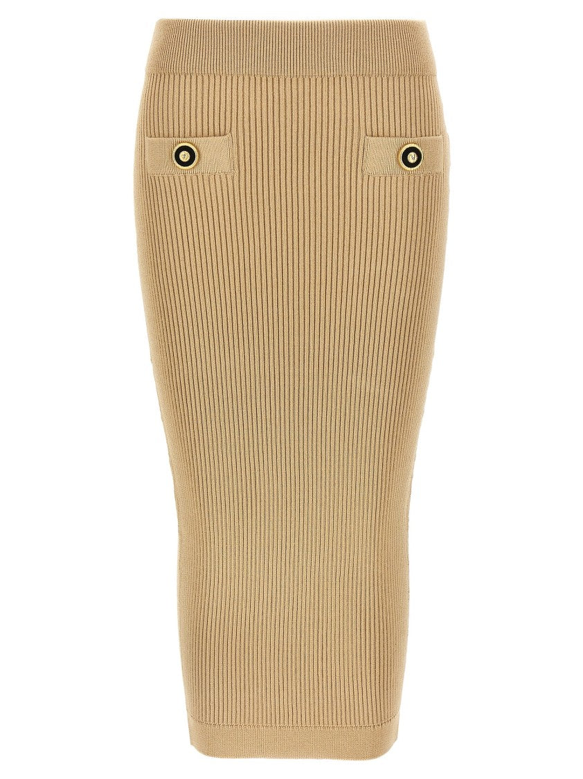 Balmain Ribbed Midi Skirt