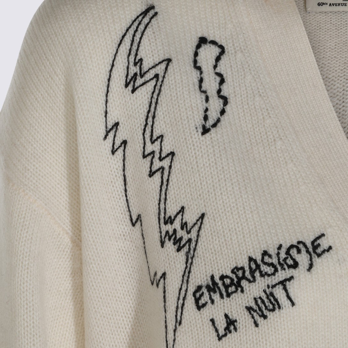 Zadig & Voltaire Relaxed-Fit V-Neck Sweater With Embroidered Doodles