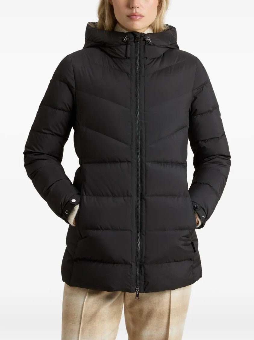 Woolrich Quilted Down Coat With Adjustable Hood