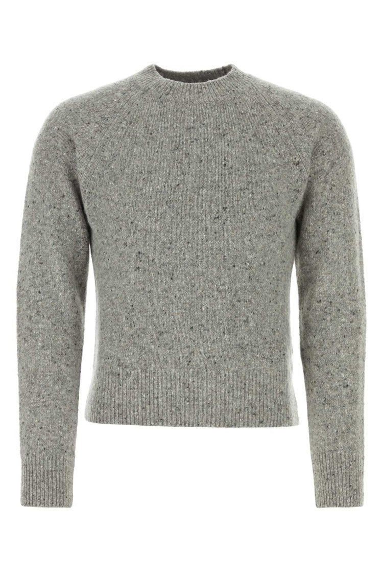 Ami Melange Grey Wool Blend Sweater