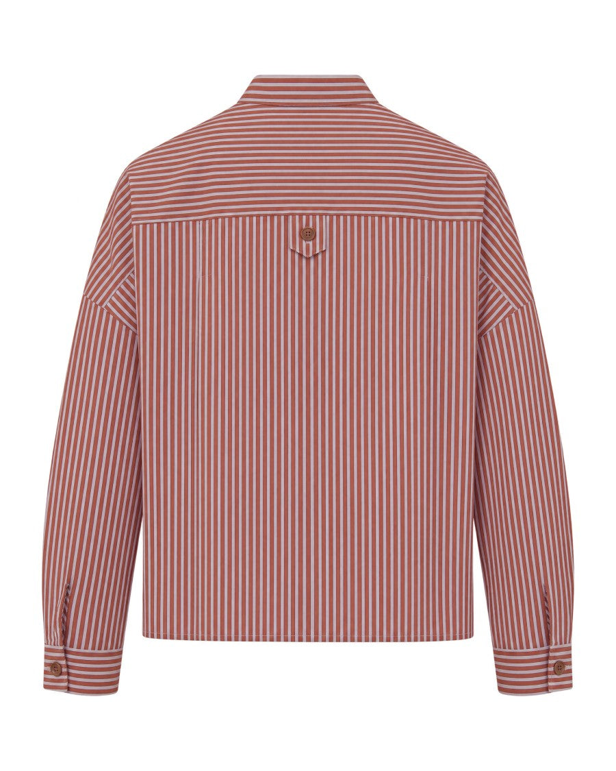 Sessùn Grenade Orregia Cropped Striped Poplin Blouse