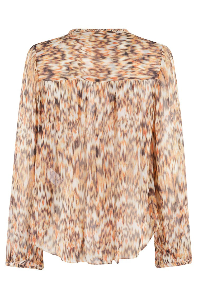 Isabel Marant Oversized Silk Voile Blouse With Braided Tie Detail