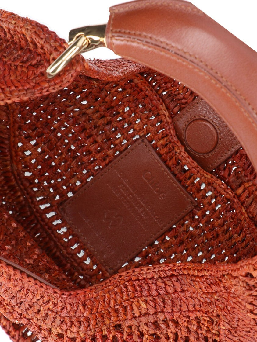 Chloé Brown Summer Banana Woven Rafia Bag
