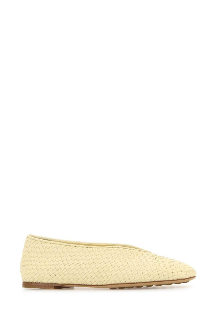 Bottega Veneta Pastel Yellow Leather Rosa Ballerinas