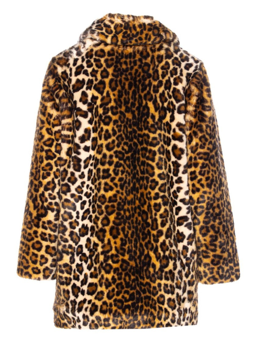 Liu Jo Mid-Length Leopard Print Faux Fur Coat
