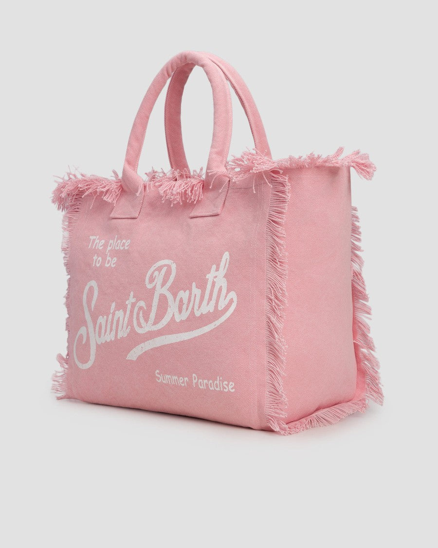Mc2 Saint Barth Spacious Rectangular Tote Bag With Frayed Edges