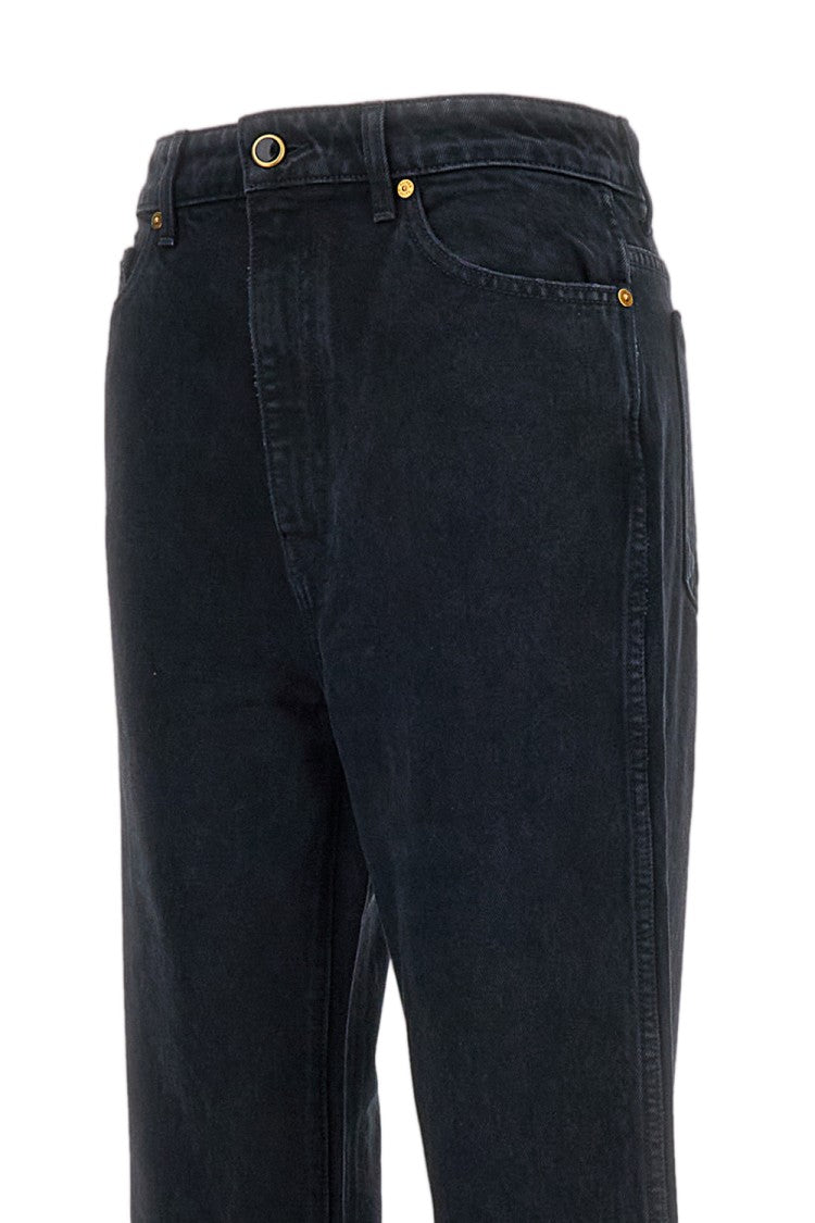 Khaite Black Danielle Wide-Leg Jeans