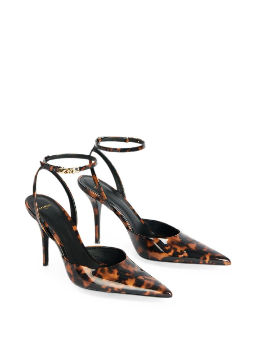 Balmain Tortoiseshell Glossy Pointed-Toe Pumps