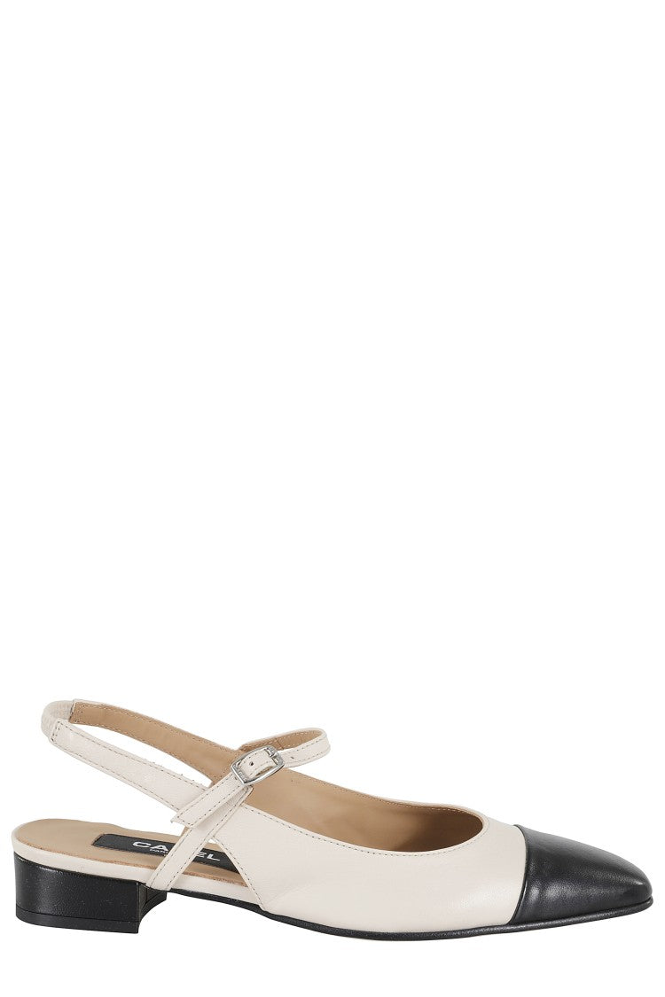 Carel Paris Decolletè Slingback With Contrast Black Pointed Toe