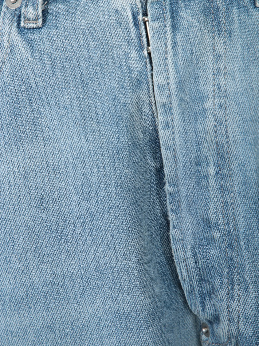 Maison Margiela Light Blue Wide-Leg Jeans With Frayed Finish