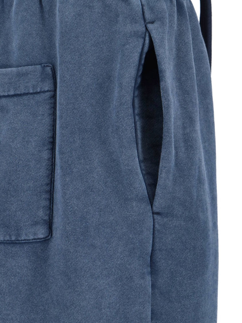 Off-White Blue Mid-Rise Cotton Logo Shorts