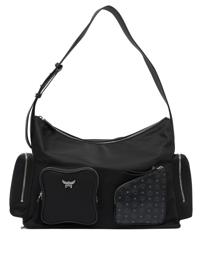 Mcm Nylon Shoulder Bag With Spacious Compartments