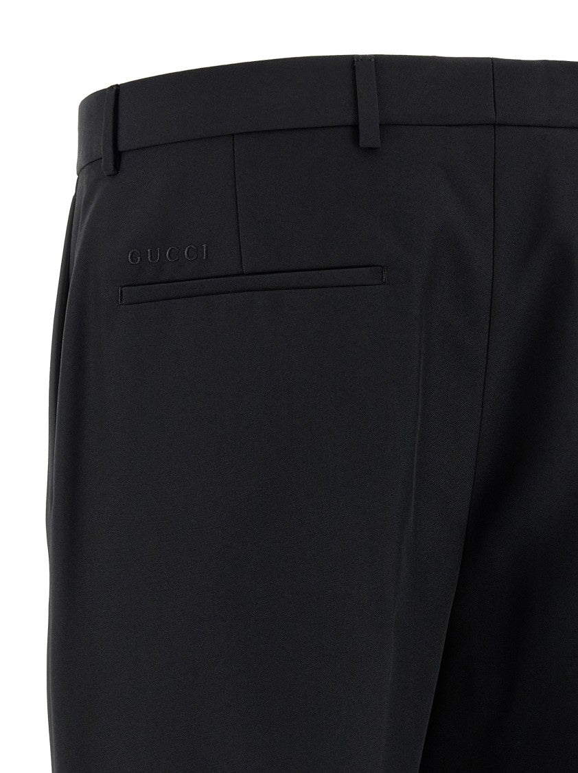 Gucci Technical Panama Tailored Trousers With Pleated Design