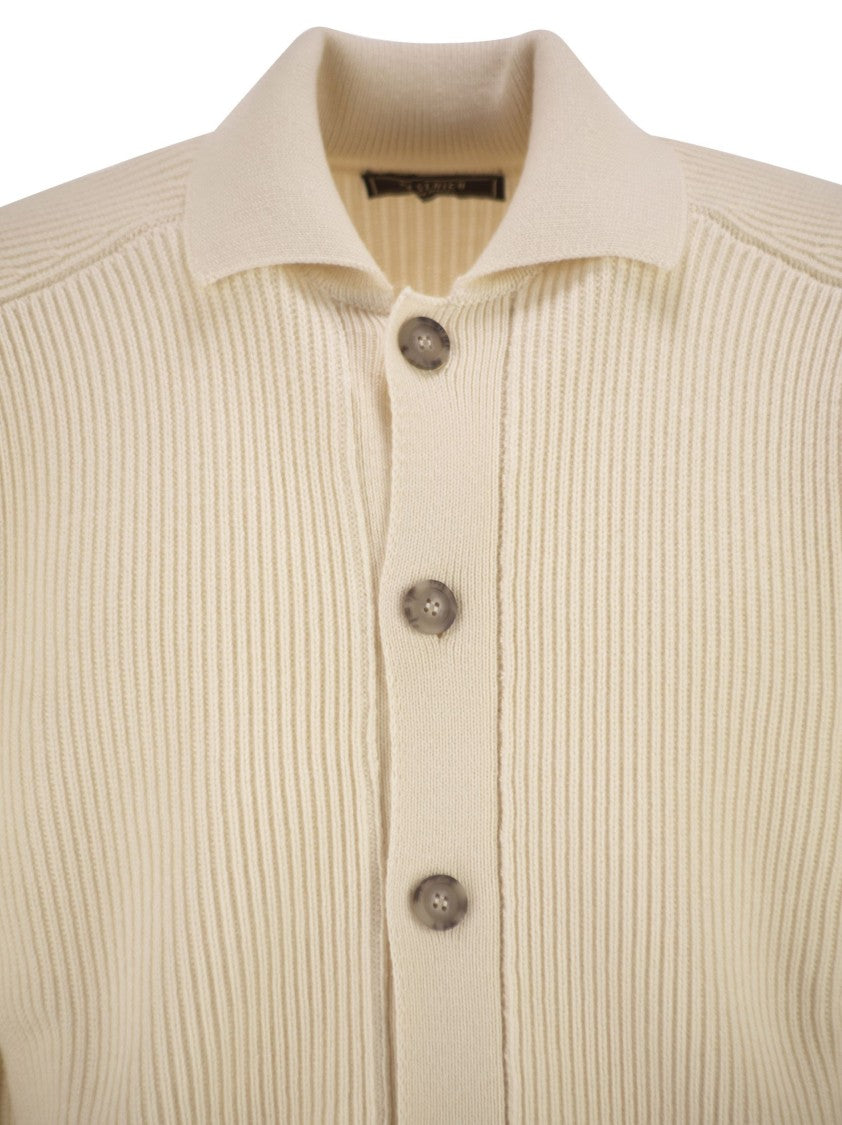 Peserico English Ribbed Wool Cardigan
