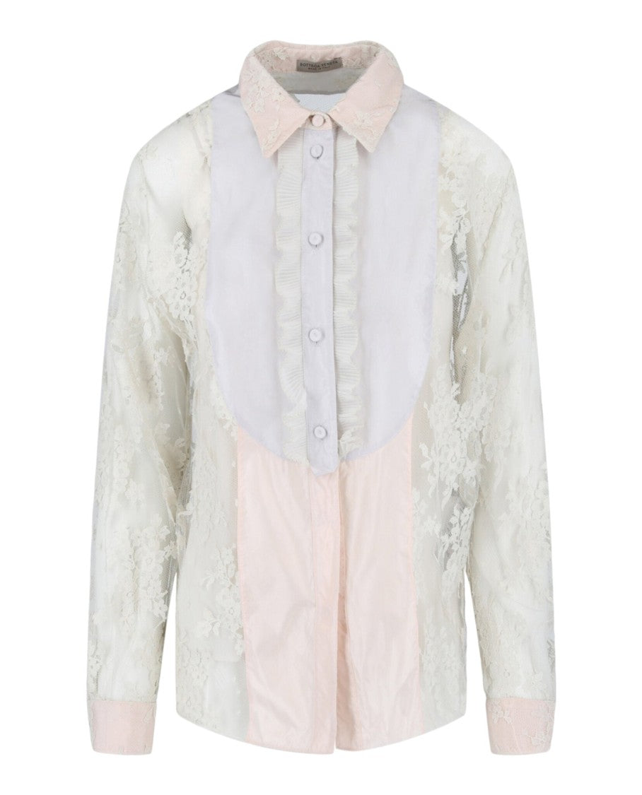 Bottega Veneta Floral Embroidered Top With Lace Details