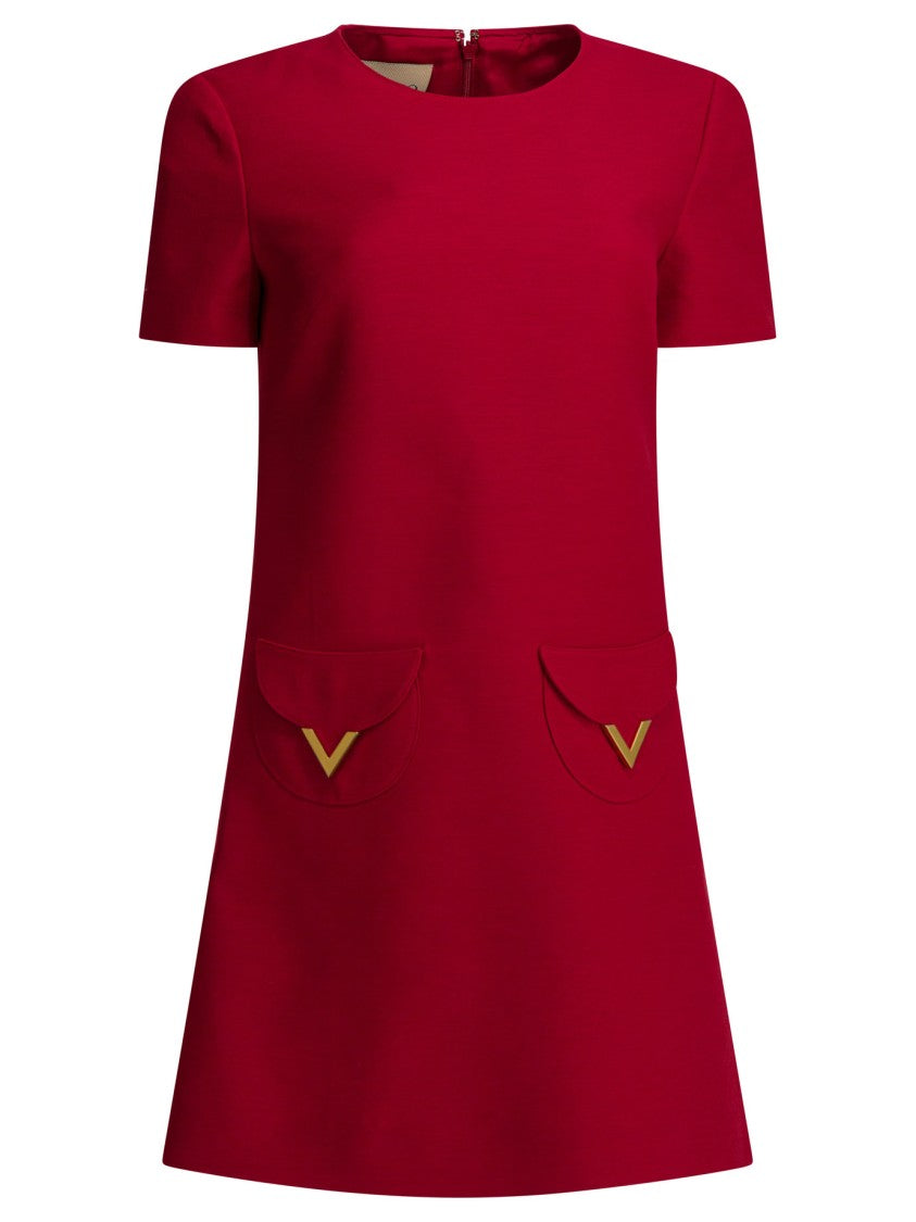 Valentino Red Mini Dress With Flared Skirt