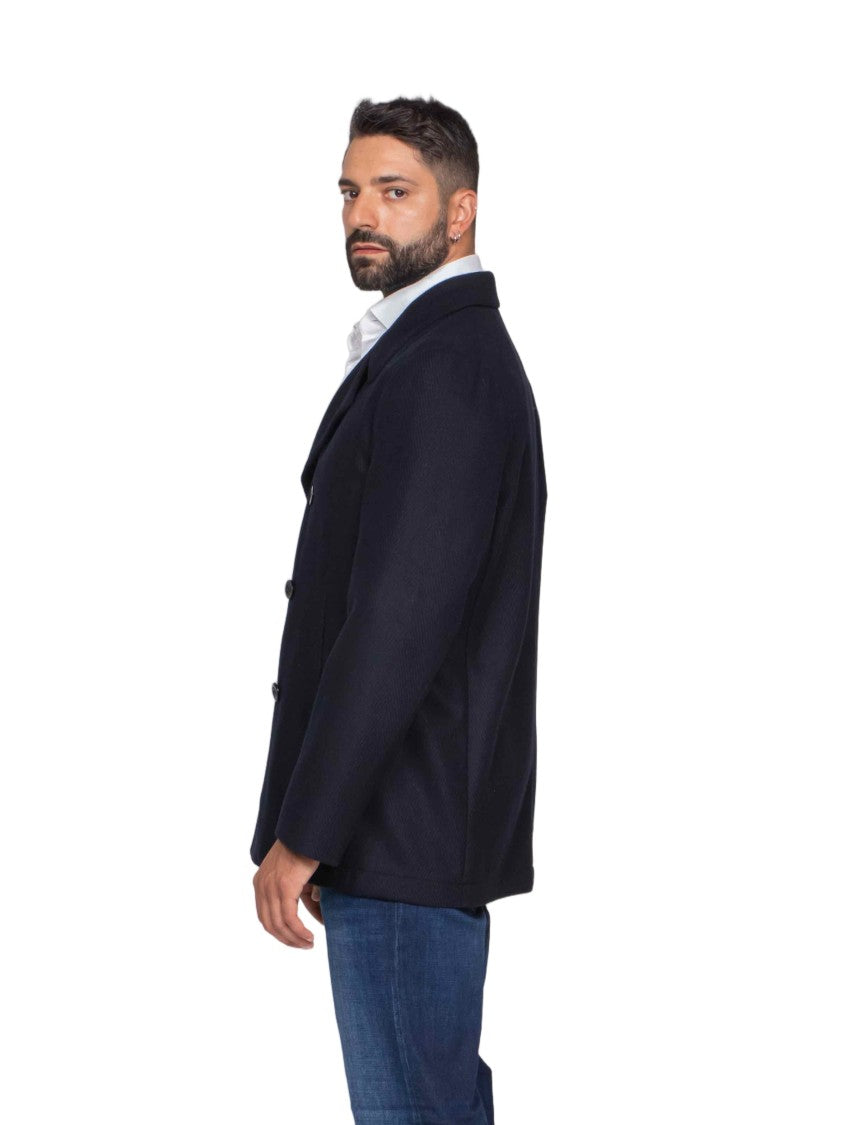Boglioli Double-Breasted Coat With Wide Lapels And Boxy Fit