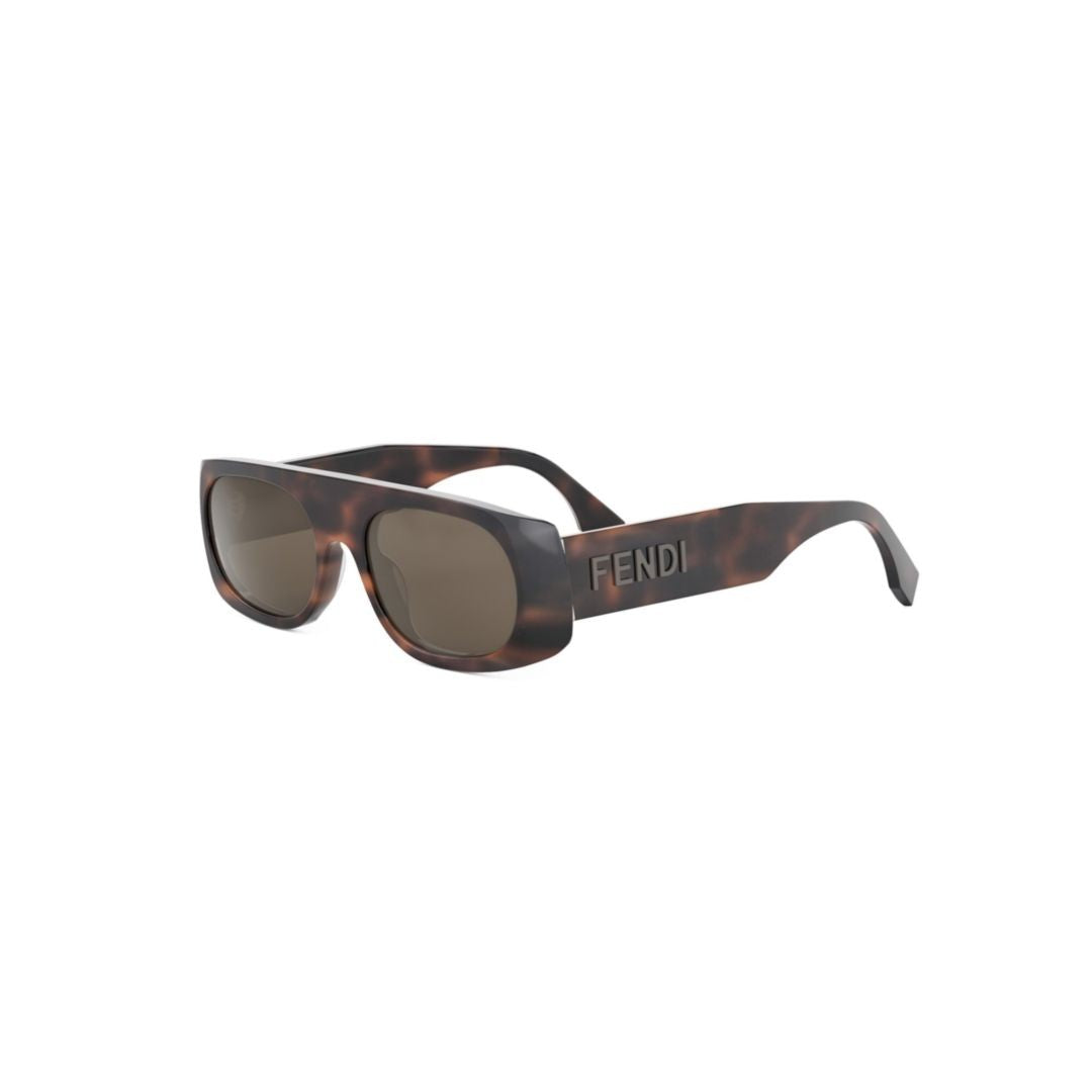 Fendi Fe40169i Rectangular Tortoiseshell Sunglasses