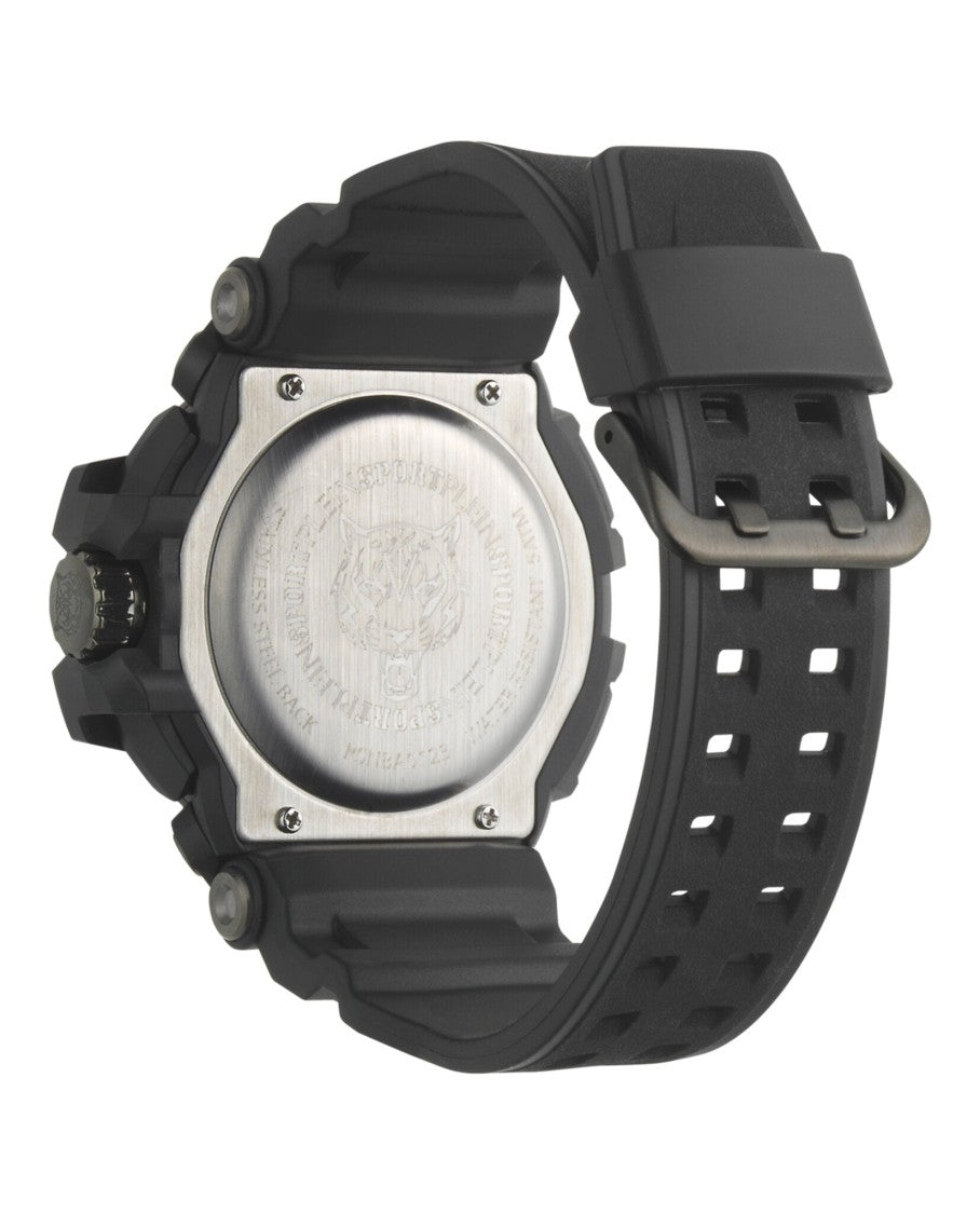 Plein Sport Rugged 50Mm Digital Watch With Silicone Strap