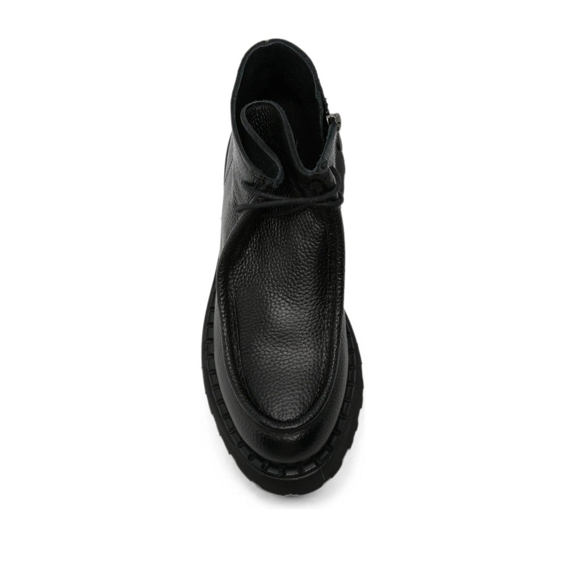 Sergio Moretti Black Textured Leather Lace-Up Boots