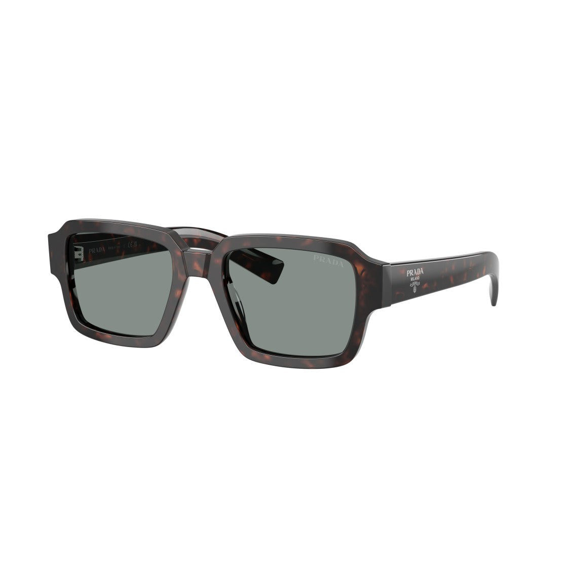 Prada 0Pr 02Zs Bold Rectangular Tortoiseshell Sunglasses