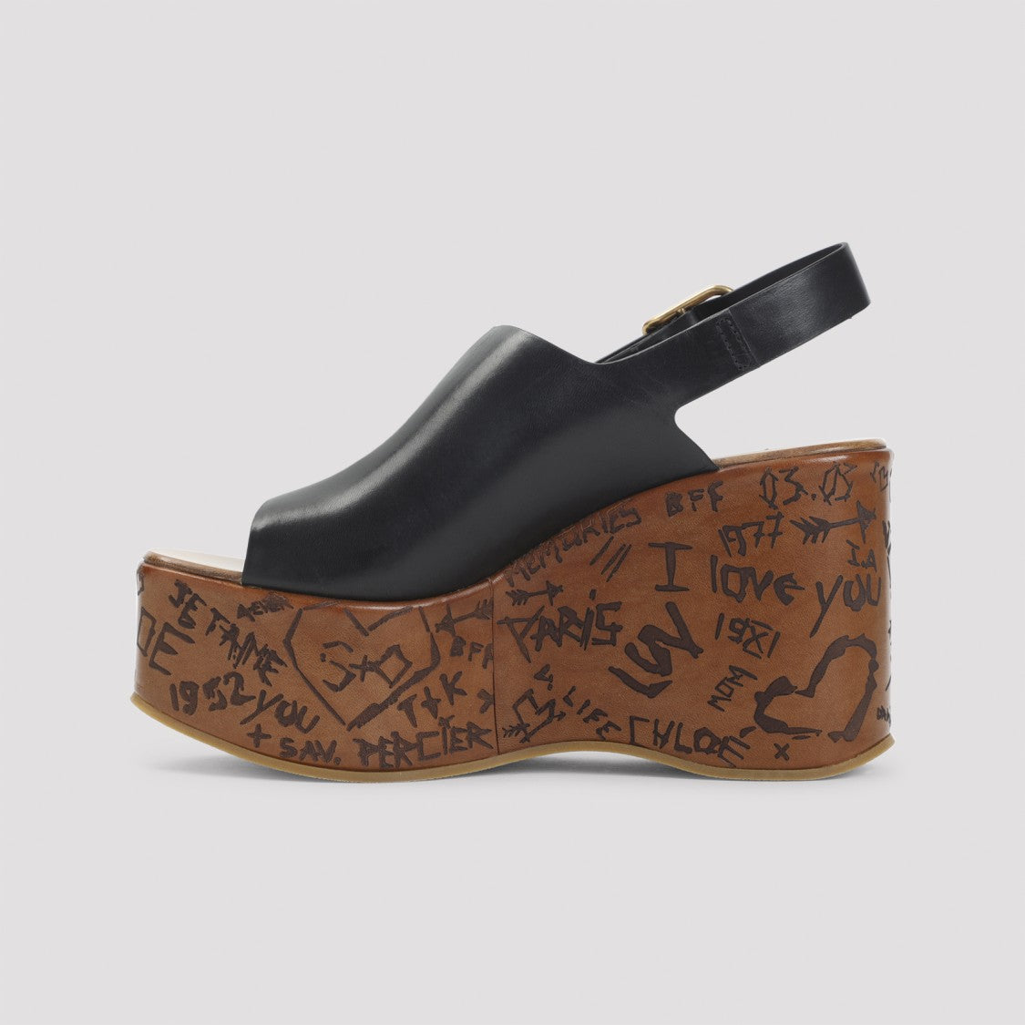 Chloé Black Leather Maxime Sandal