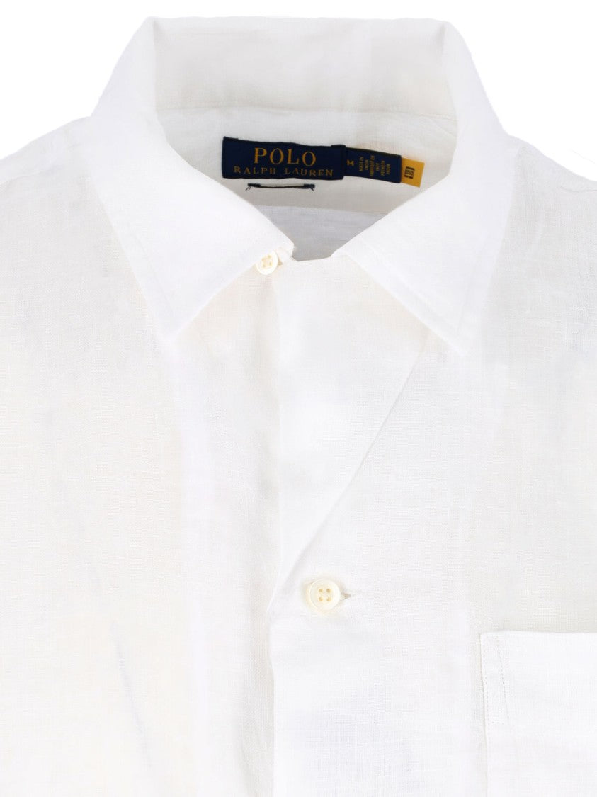 Polo Ralph Lauren White Bowling Collar Linen Shirt