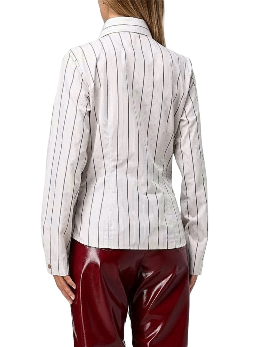 Vivienne Westwood Vertical Striped Tailored Shirt With Pointed Collar