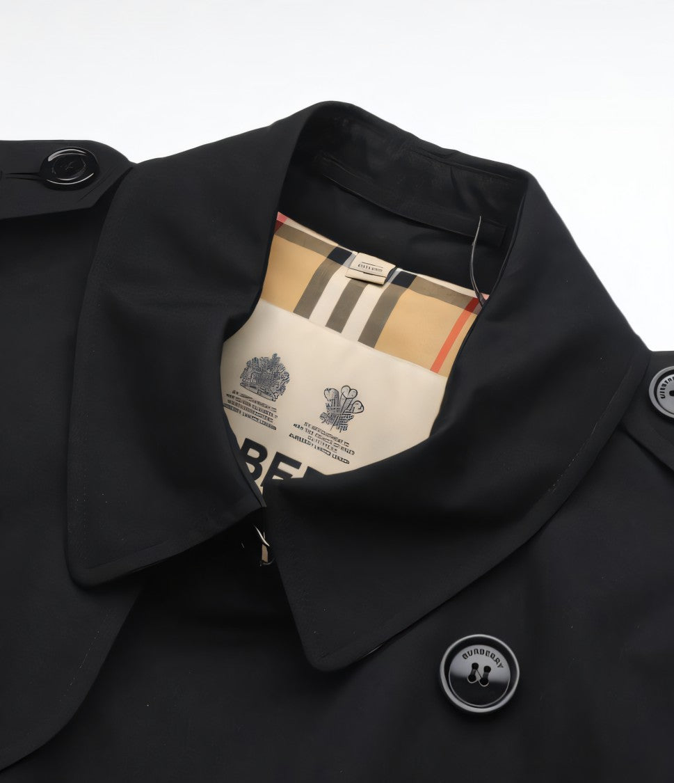 Burberry Black Double-Breasted Trench Coat